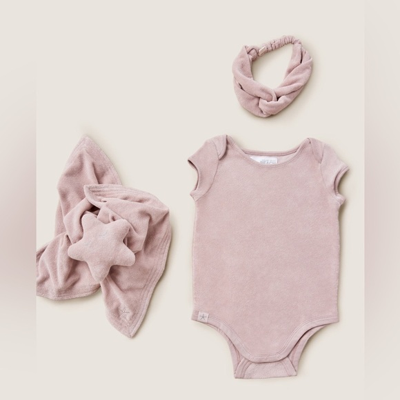 Barefoot Dreams CozyTerry® Onesie Baby blanket Bundle NWT